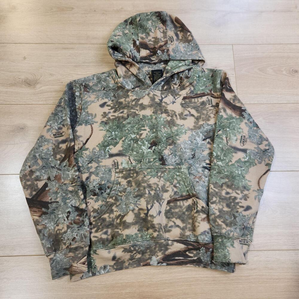 King's Camo Hoodie Sweatshirt Mens Large Green Camo Fleece Pullover Hunting